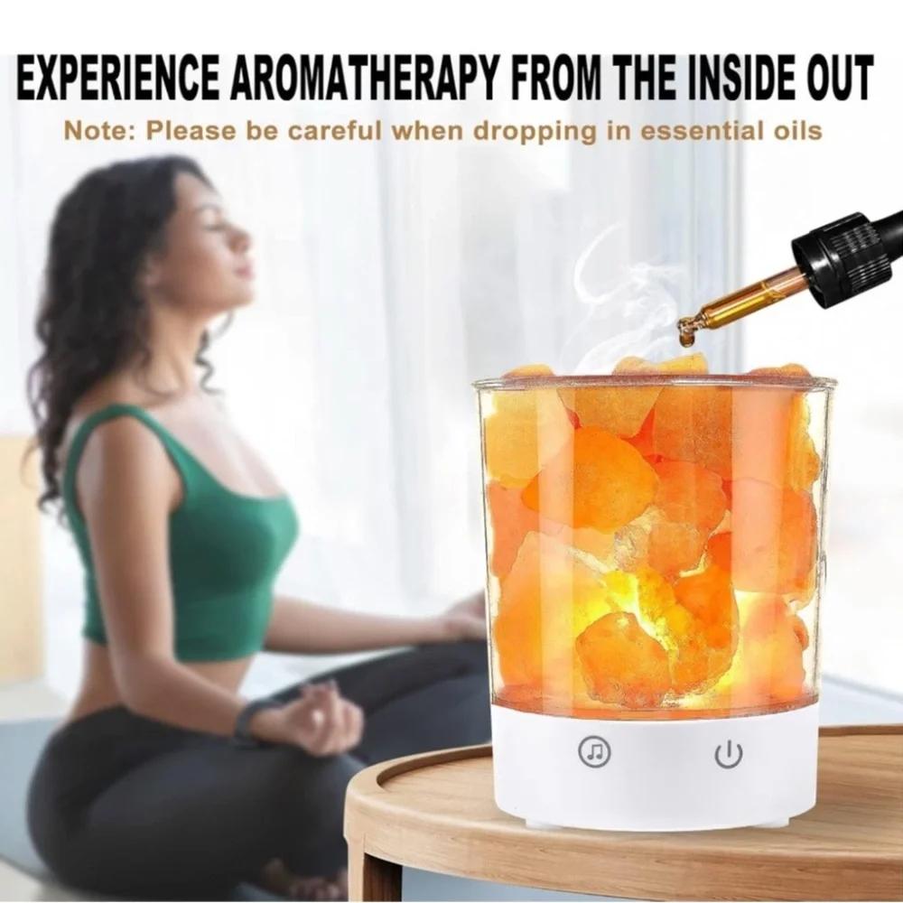 Himalayan Salt Lamp with Remote essential oil NIB